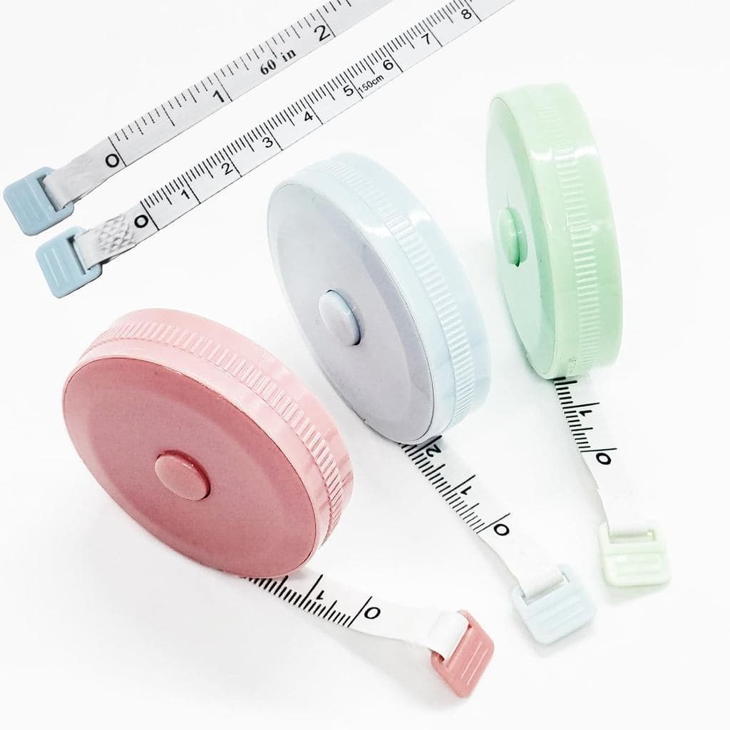 Conjunto de 3 fitas métricas retráteis, 60 polegadas/150 centímetros. Mini trena colecionável, trena de dupla face com b