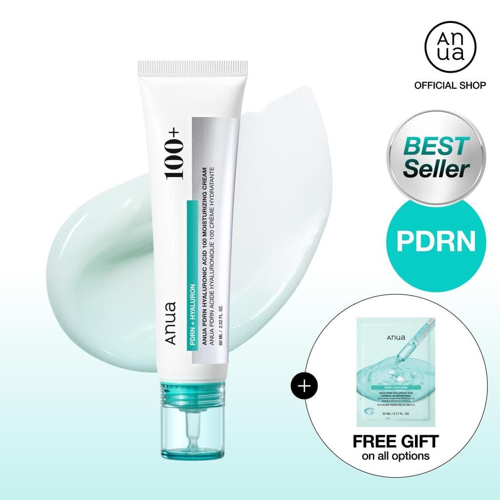 [Loja Oficial Anua] Creme Hidratante PDRN Ácido Hialurônico 100 (60ml) |   hidratante, hidratante, brilho, pele de vidro