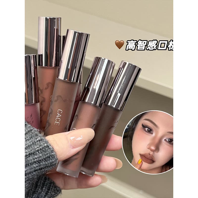 CACE Gild Soft Trace Velvet Lip Mud Matte Batom Fácil de Colorir Alta Inteligência Multicolor Universal
