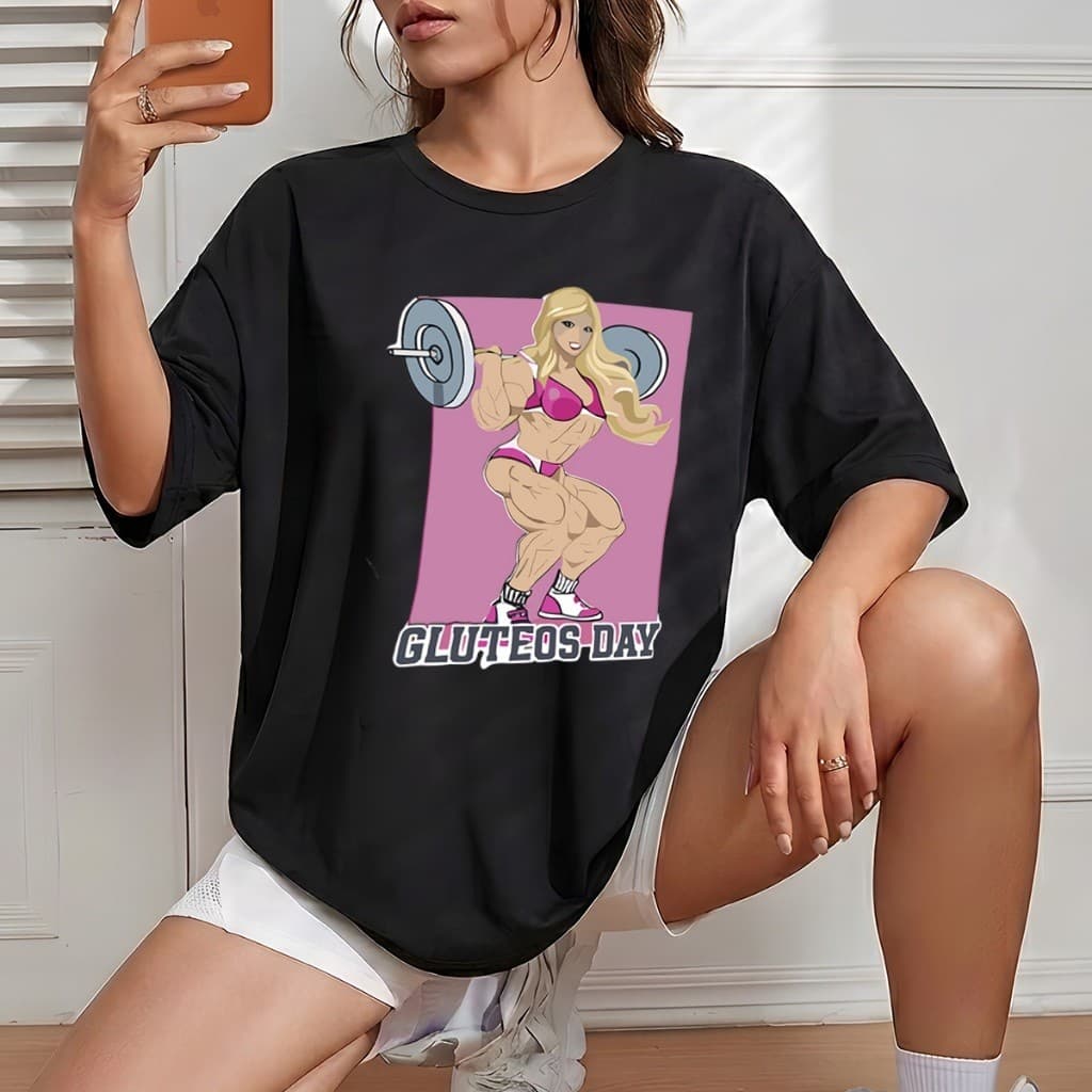 Camiseta Feminina Academia Gluteos Day Tshirt Barbie Maromba Dia a Dia Camisa 100% Algodão