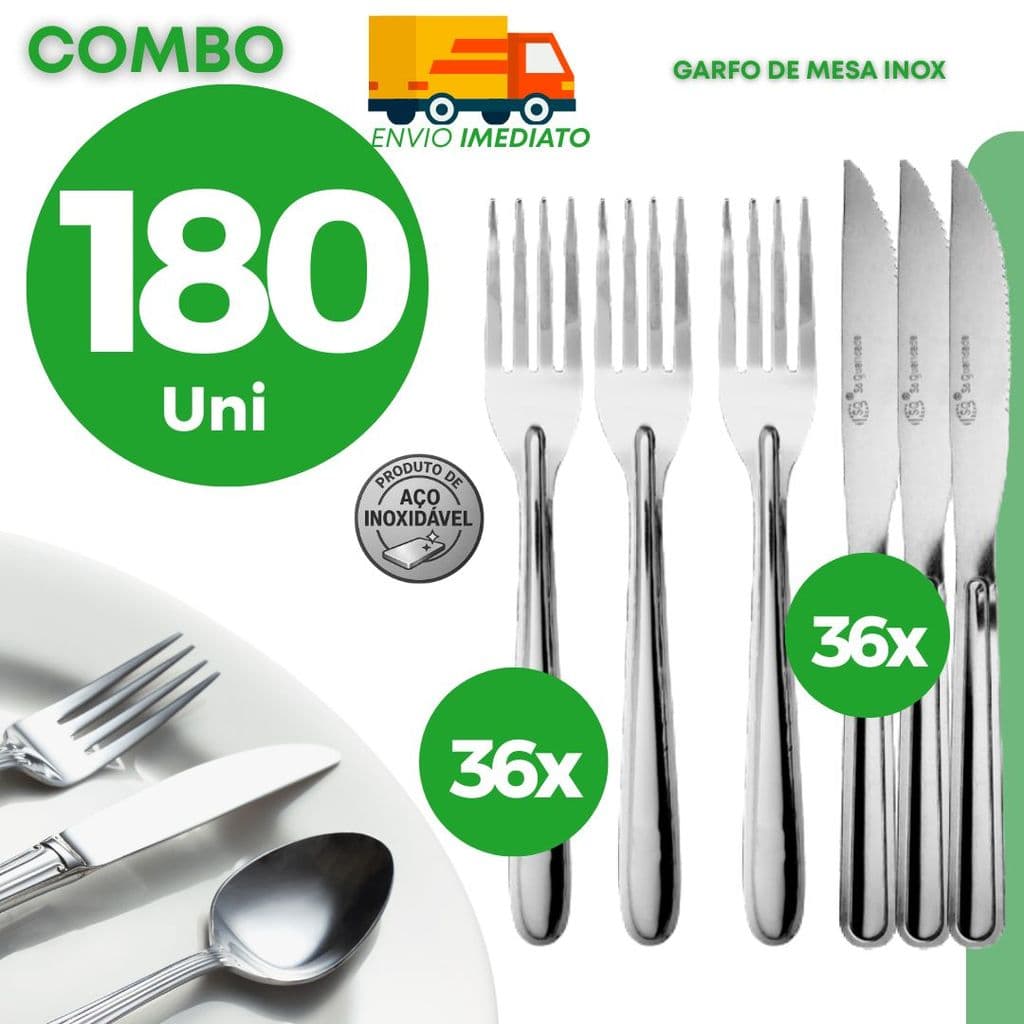 Jogo Garfo Faca Churrasco Profissional Inox Atacado Restaurante Distribuição Carnes Resistente Industrial