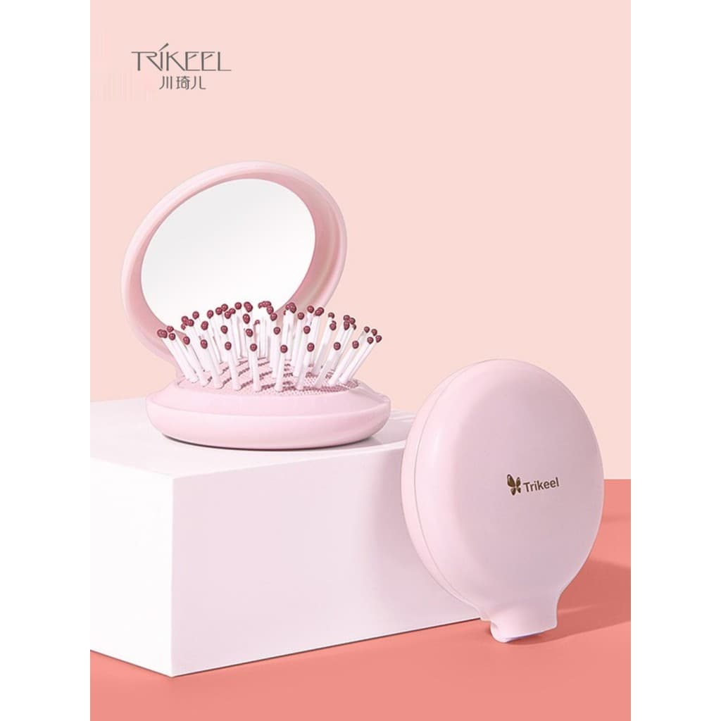 Chuan Qier/trikeel Querida Pente Dobrável Portátil Mini Espelho Pente Airbag Pente Senhoras Almofada de Ar Pente de Mass