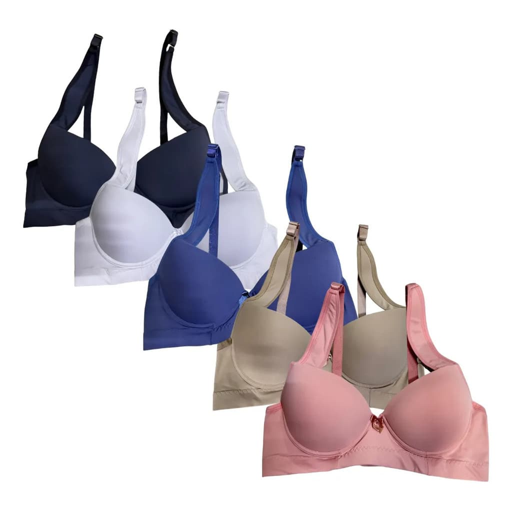 Kit Sutiãs Plus Size Microfibra Bojo Com Alças Acolchoadas