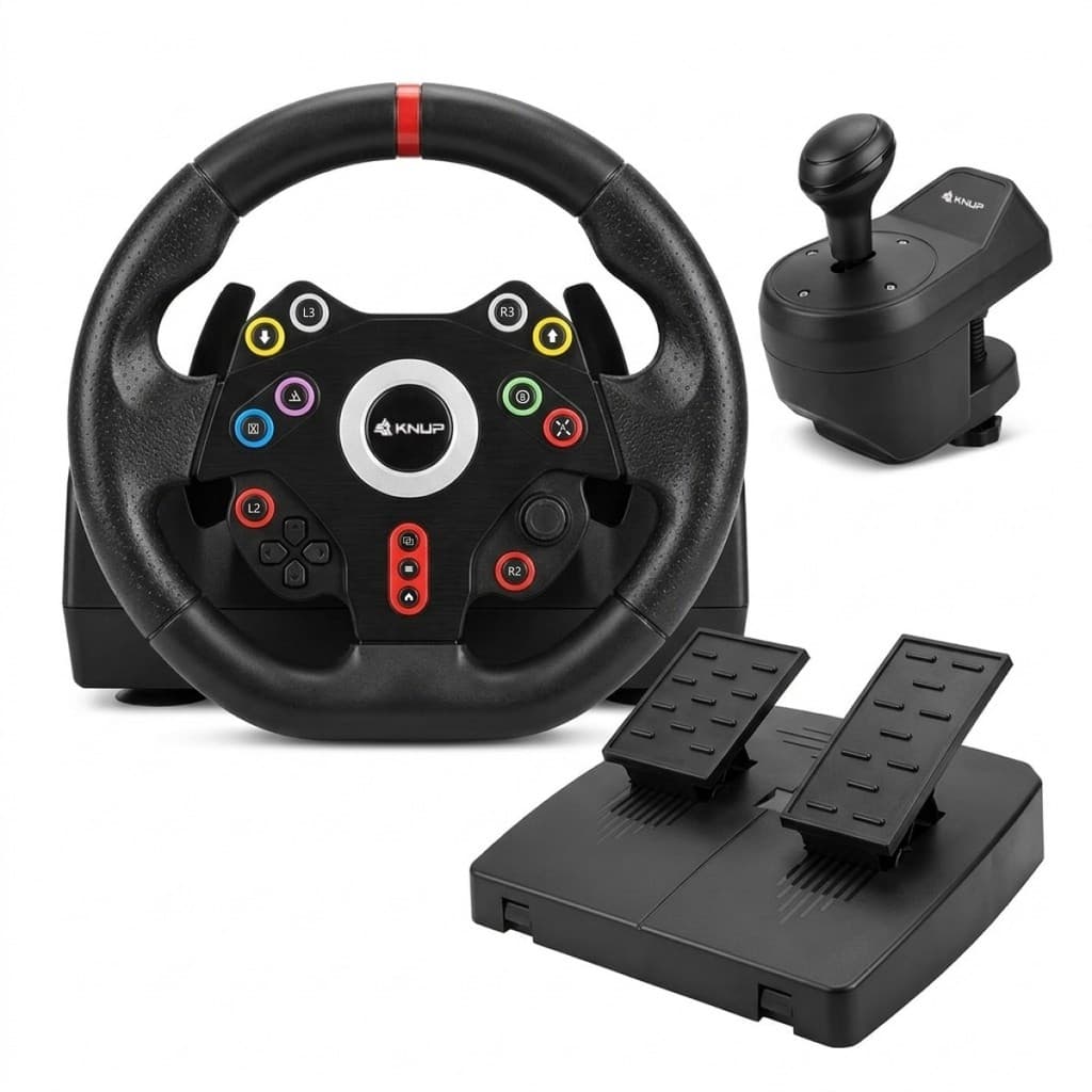 Volante Gamer Pedais Cambio Para Pc Ps5 Ps4 Xbox Series 8em1