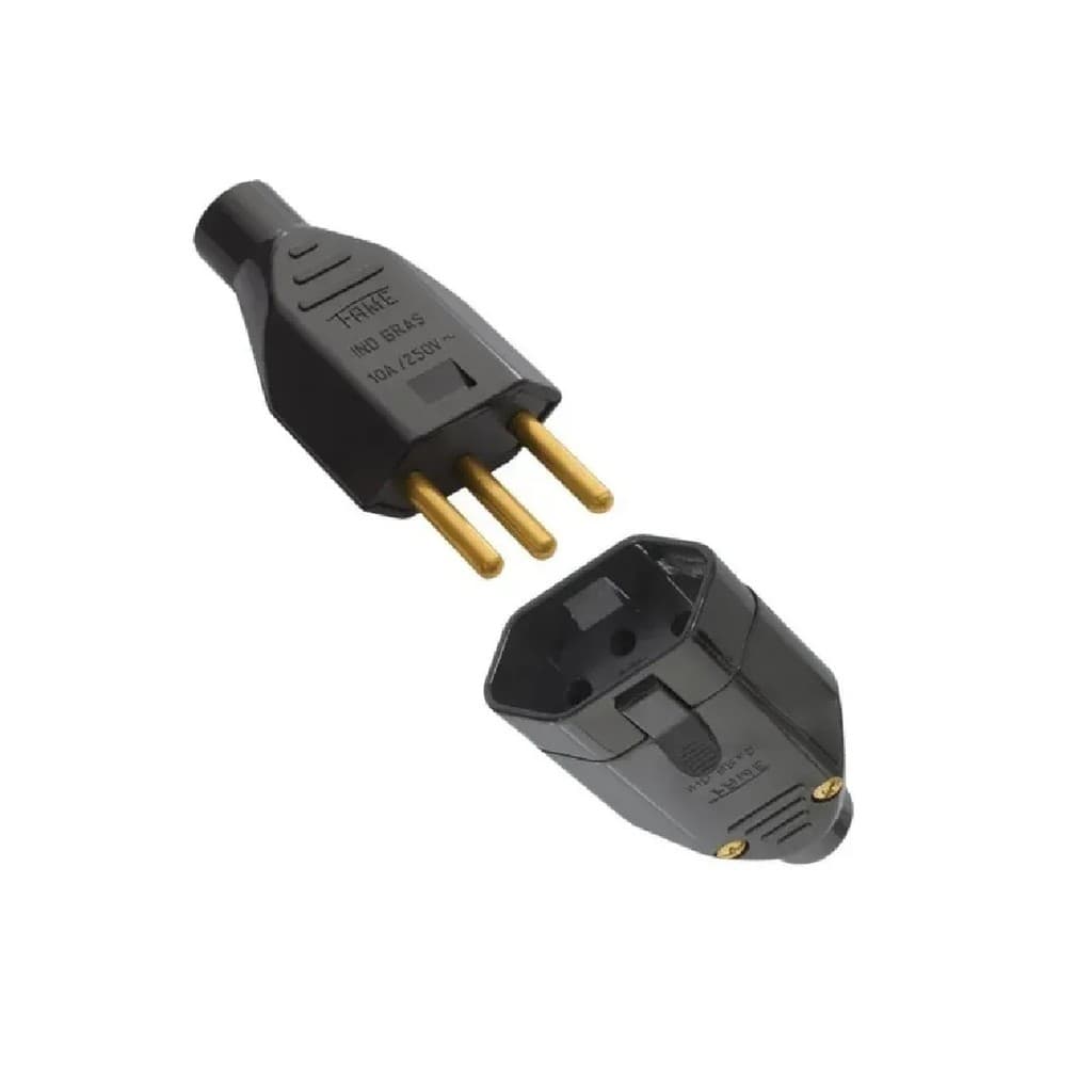 Plug e Tomada Junco Fêmea 2P+T 10A Fame