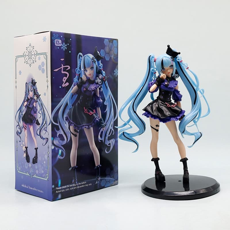 Figura de PVC de 22cm da nova série de anime japonês Hatsune Miku, menina cantora da série Snow, modelo de estátua colec