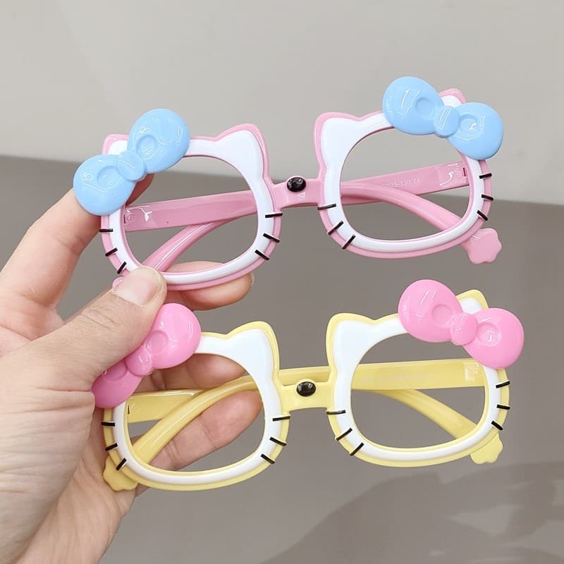 Crianças óculos de Silicone quadro bonito gato forma princesa brinquedo do bebê quadro meninas óculos decorativos sem le