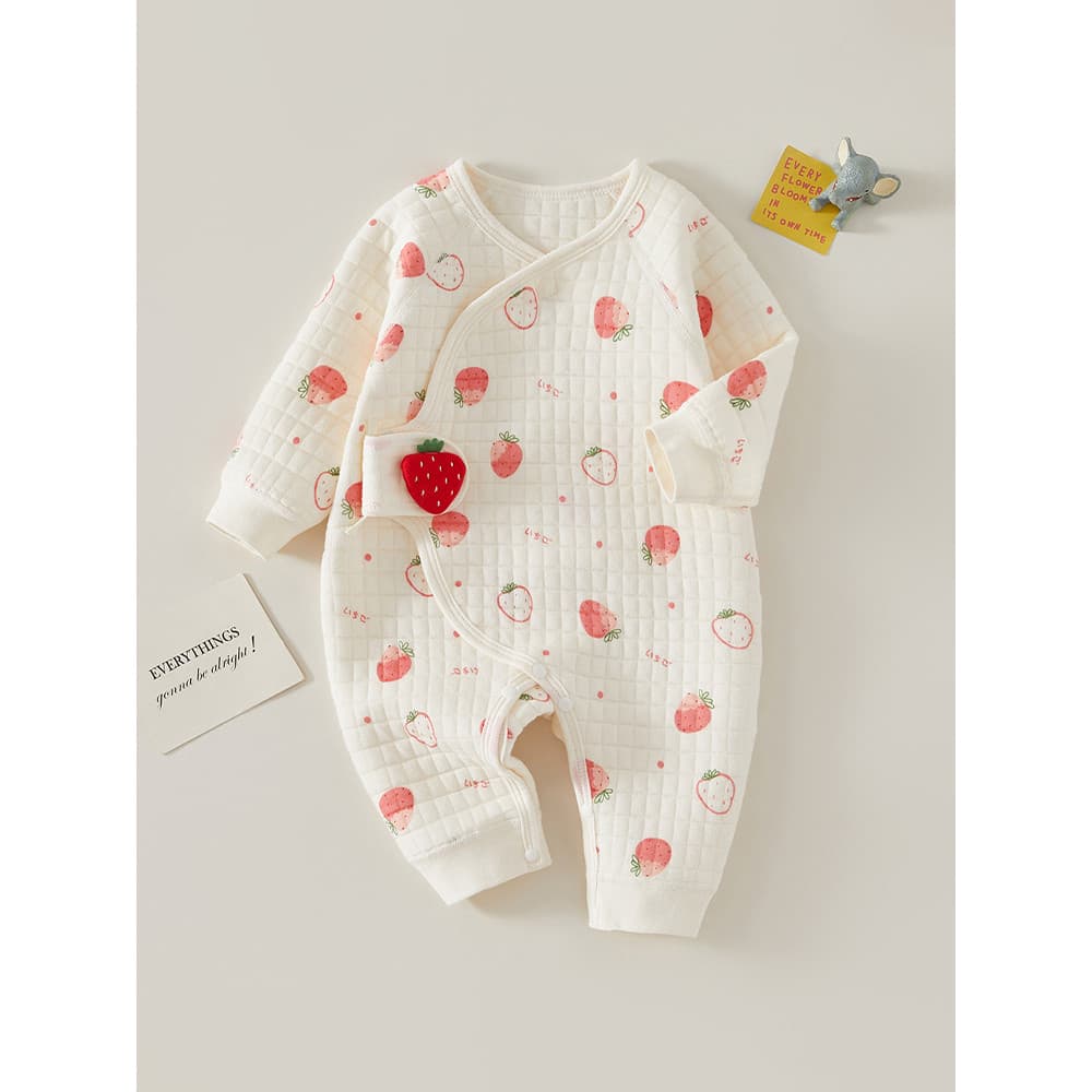 Bebê recém-nascido macacão outono inverno estilo recém-nascido monge roupas de três camadas de algodão ar quente pijamas