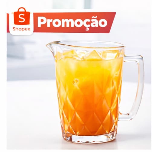 Jarra de Vidro Diamond 1,2L Transparente – Elegante para Suco, Água e Drinks