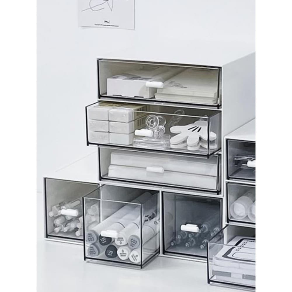 Caixa de armazenamento de mesa tipo gaveta estudante mesa livro organizador caixa papelaria acrílico Multi-camada pratel