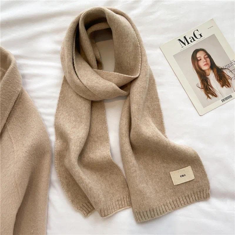 Lenço De Malha 2025 Novo Outono Inverno Quente Cachecol Moda Cachecóis Versão Para Menina Menino Macio Neckerchief Imita