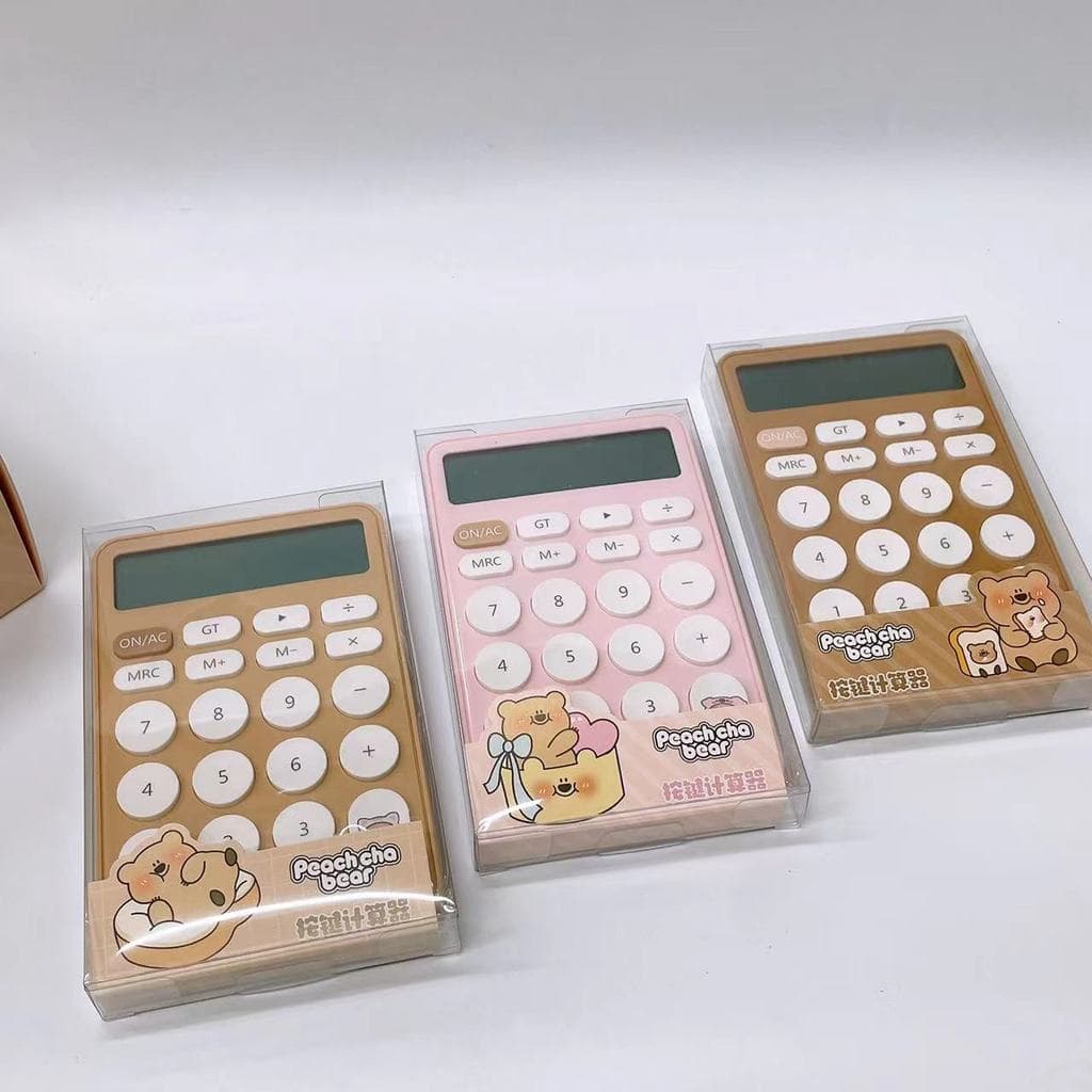 Qingyifang pêssego chá urso série quente botão calculadora estudante simples ferramenta de cálculo ferramenta aritmética