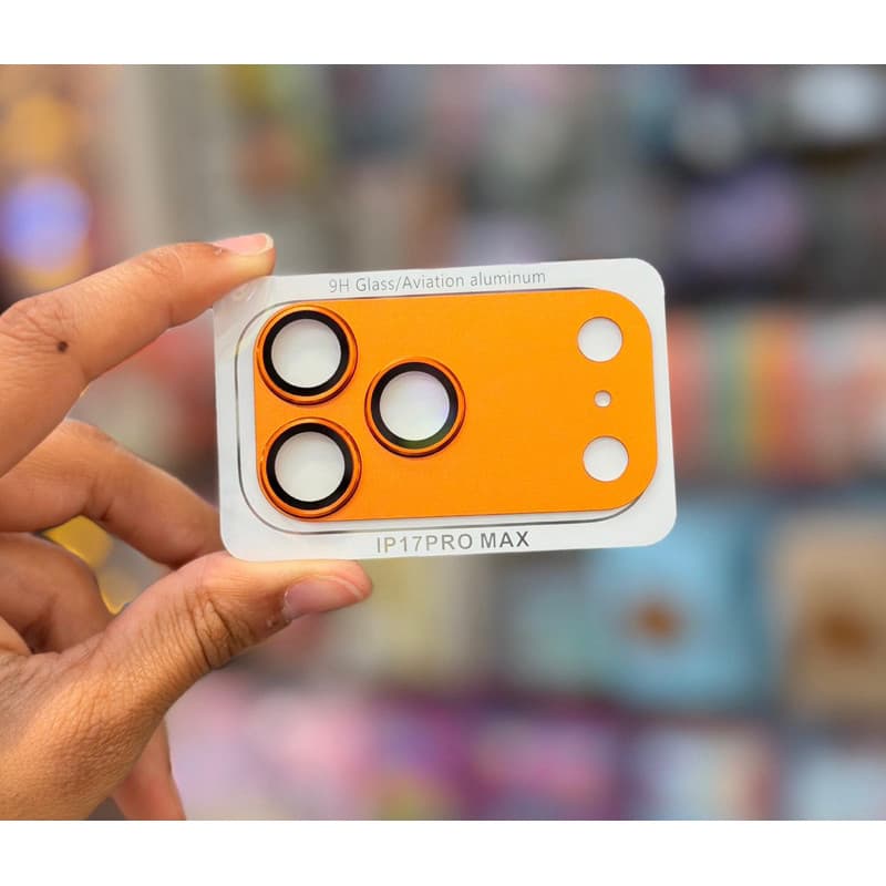Protetor Câmera Metal para linha  17 Pro/Pro Max laranja com muita proteção para seu telefone
