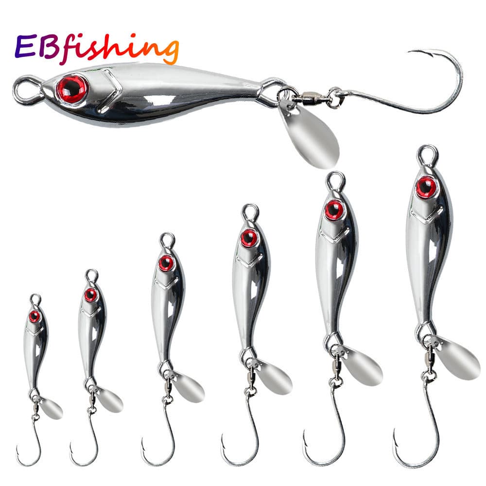 1 Pçs Isca De Pesca Metal Gabarito 5g-40g Baixo Lantejoulas Longo Tiro Colher Dura Artificial Gancho Spinner
