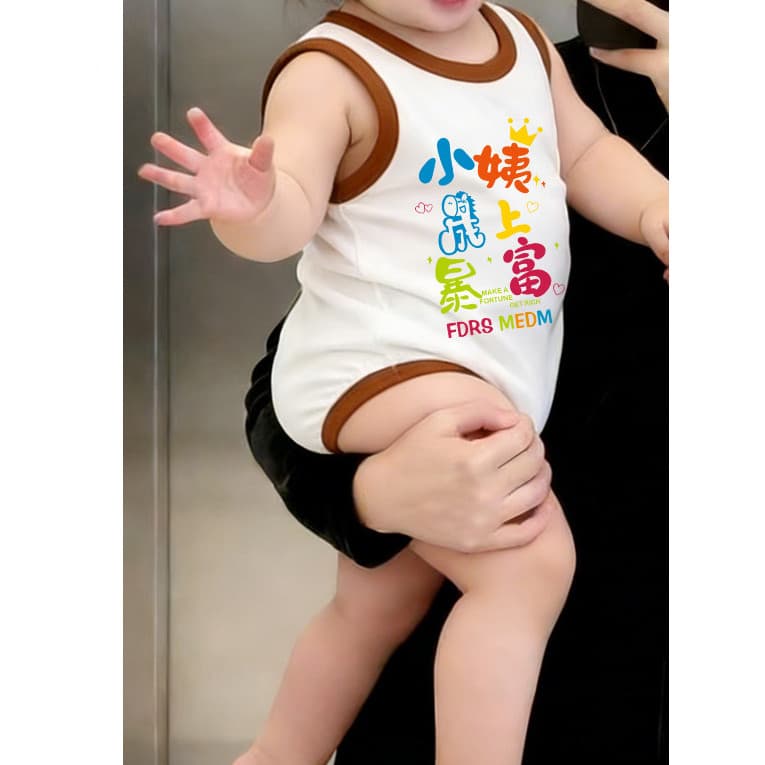 Tia ficar rico imediatamente ~ bebê macacão de uma peça colete bebê macacão verão sem mangas estilo fino algodão puro ma