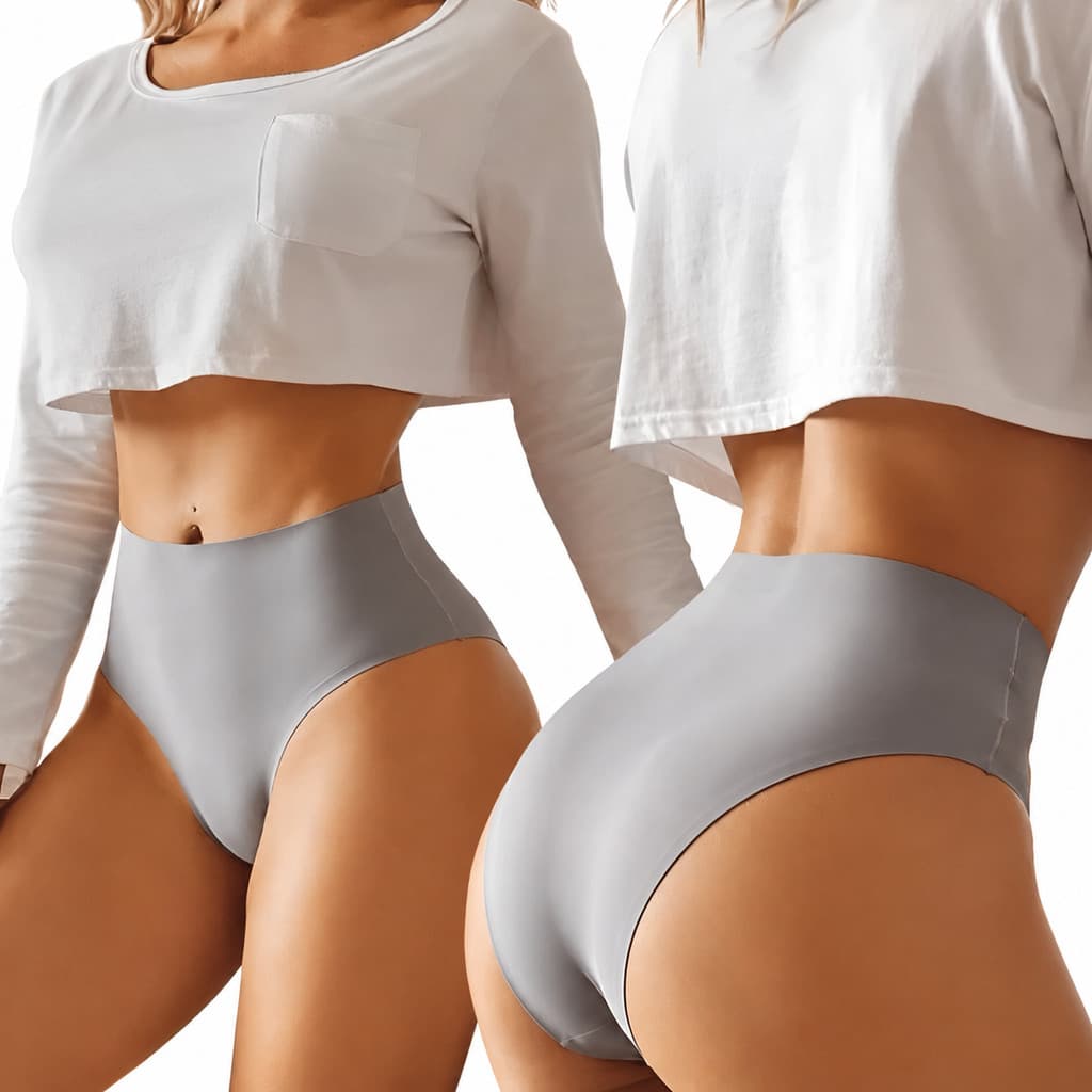 Kit Calcinha Sem Costura Cós Alto POLIAMIDA Laser Conforto Não Marca Feminina Fitness Invisível Premium