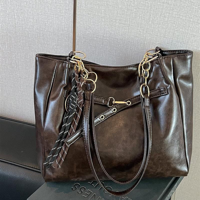 Bolsa grande feminina 2026 novo estilo moda na moda bolsa de grande capacidade bolsa de ombro de couro macio senhoras Co