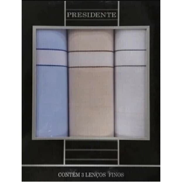 Lenço Presidente Puro Algodão 41x41 c/3 Masculino 2720 Original