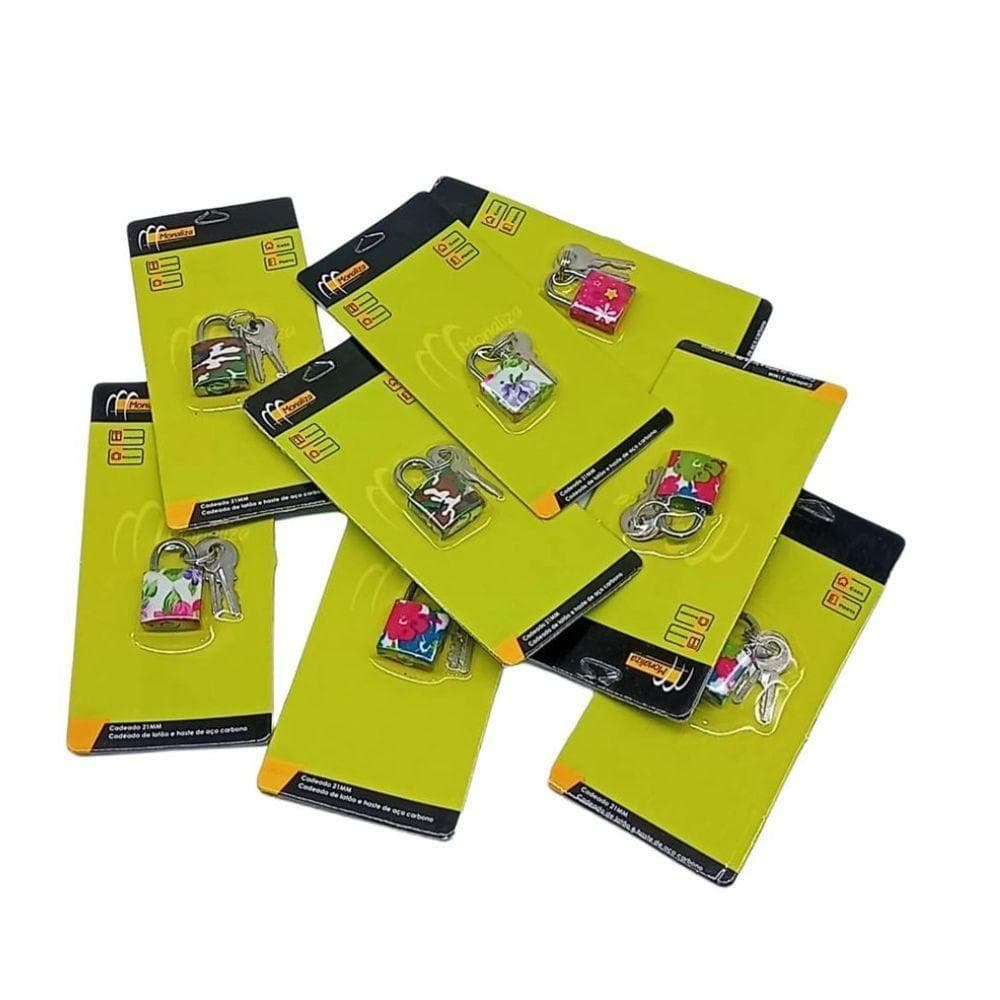 Cadeado TSA Bagagem Mala Armario Bolsa 21mm Com 2 Chaves Mini Trava Seguranca Colorido