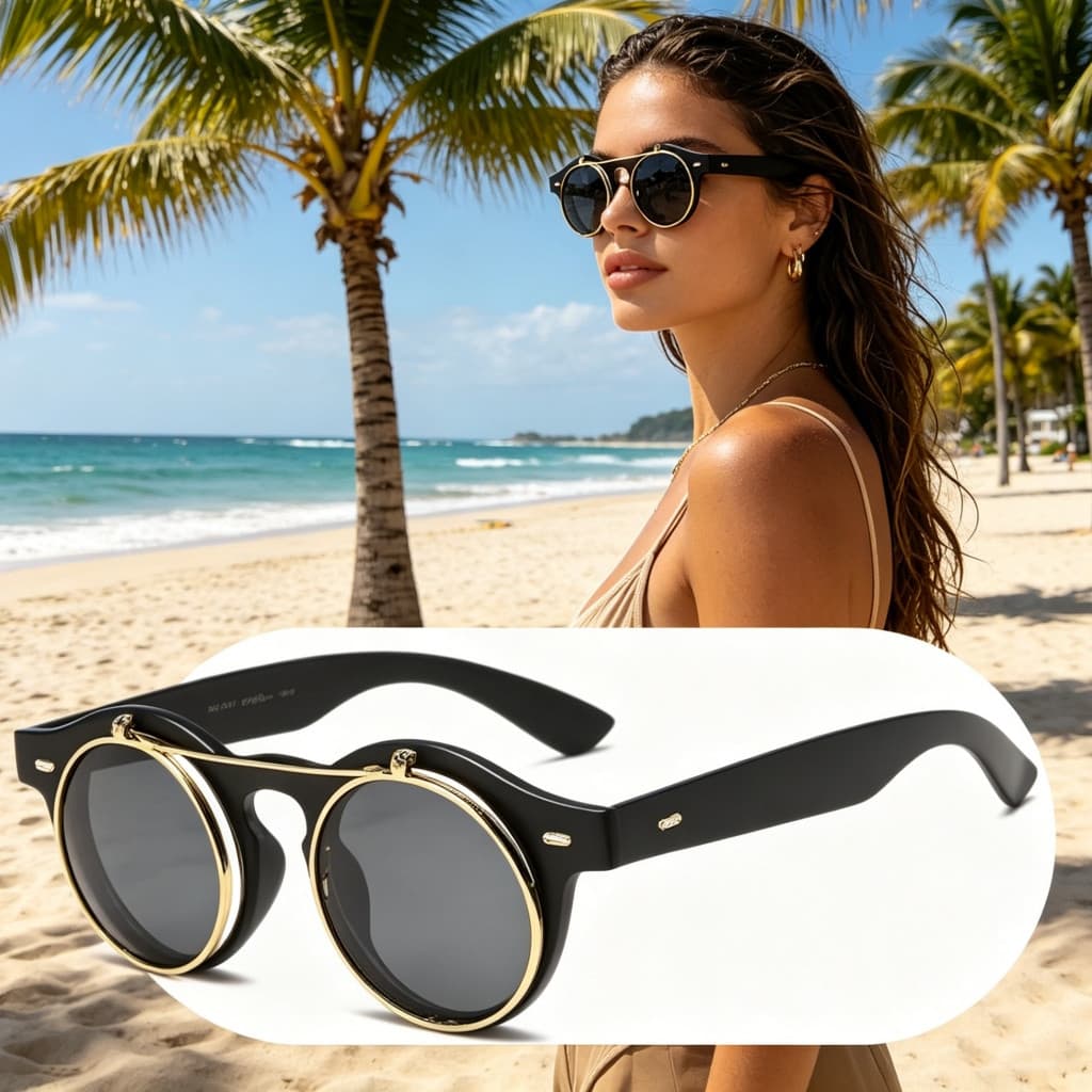 Óculos De Sol Vhong , Retrô Da Moda , Vintage , Circular , Armação De Metal , Feminino/Masculino