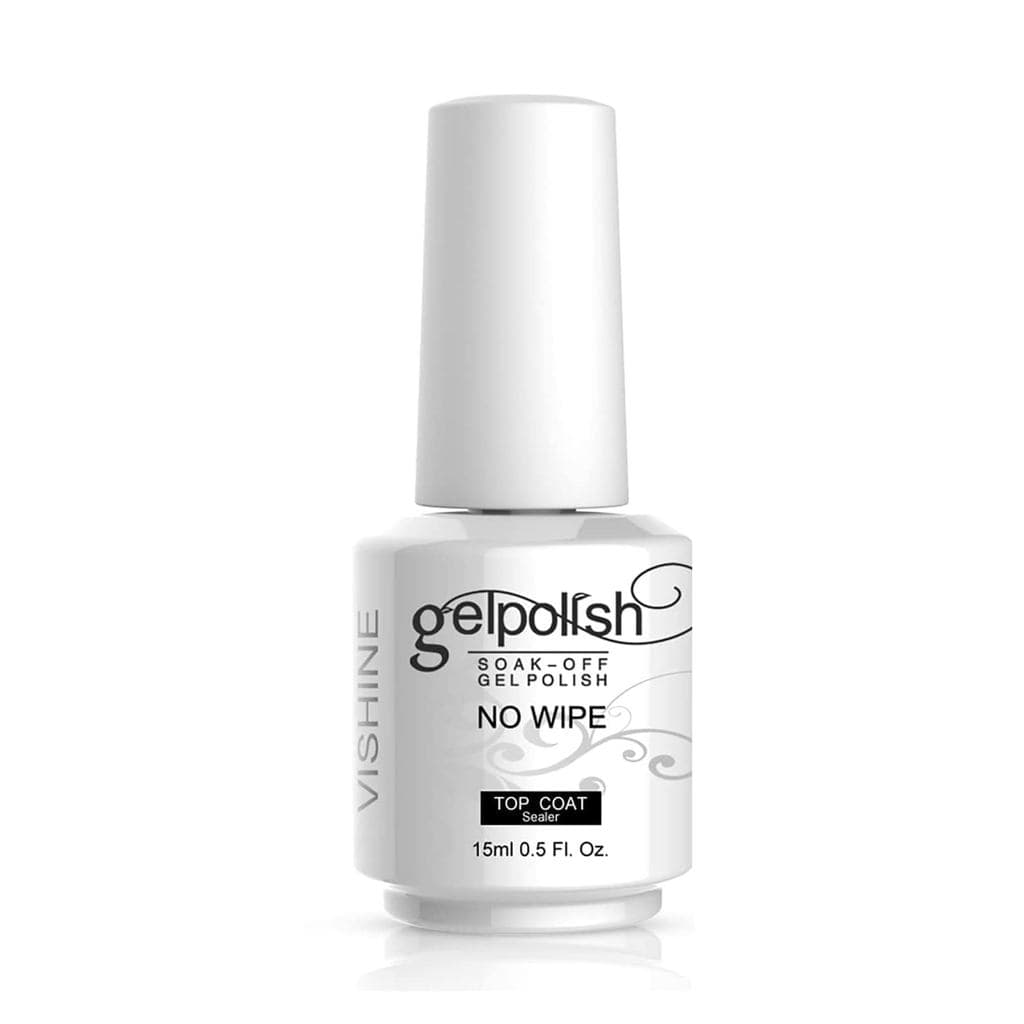 VishineTopCoat-15ML Top Coat Brilhante Sem Limpeza, Esmalte em Gel para Unhas, Alto Brilho, Longa Duração, Manicure Prof