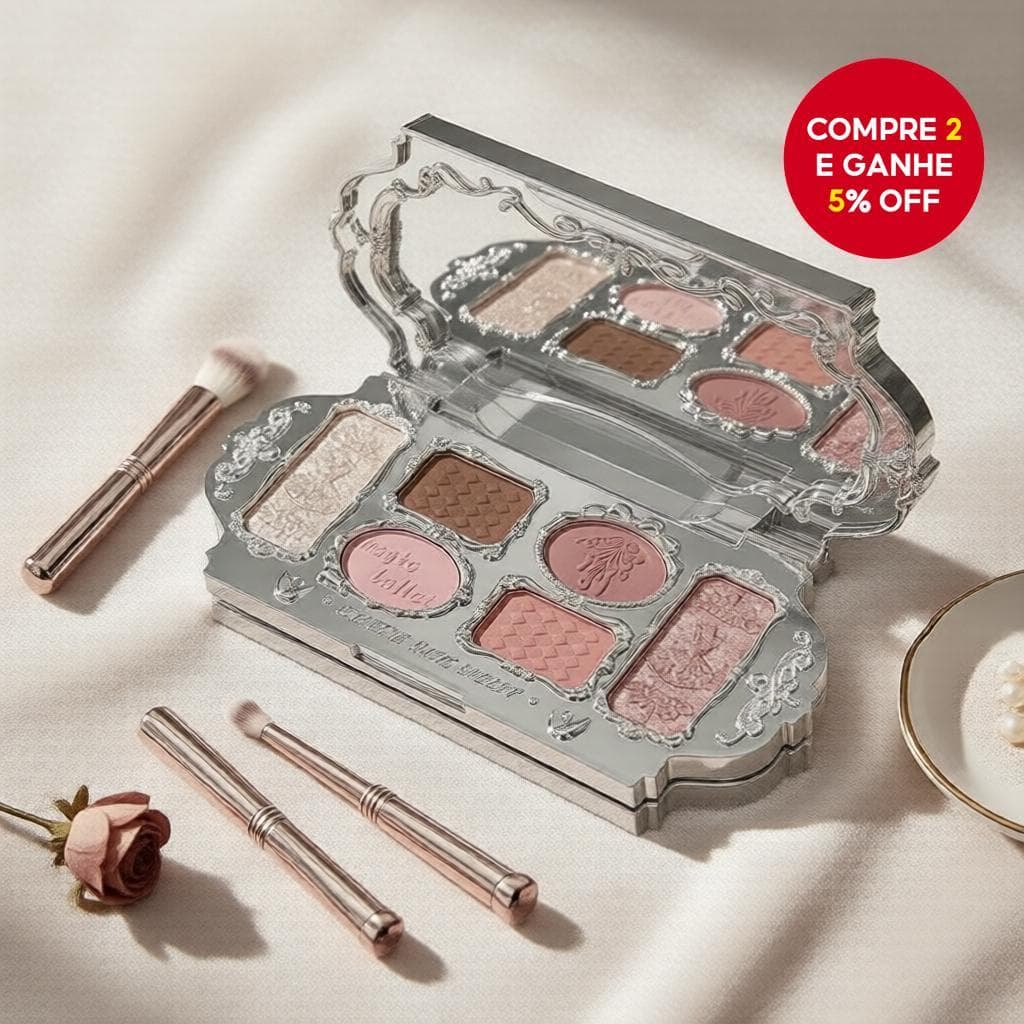 Paleta de Sombras Swan Ballet com 6 Cores Matte & Brilho Suave – Acabamento Pêssego Natural para o dia a dia