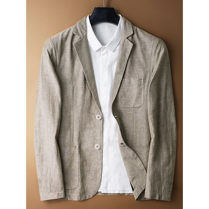 Terno de linho puro masculino outono 2025 novo estilo Casual roupas masculinas de linho completo roupas de outono terno