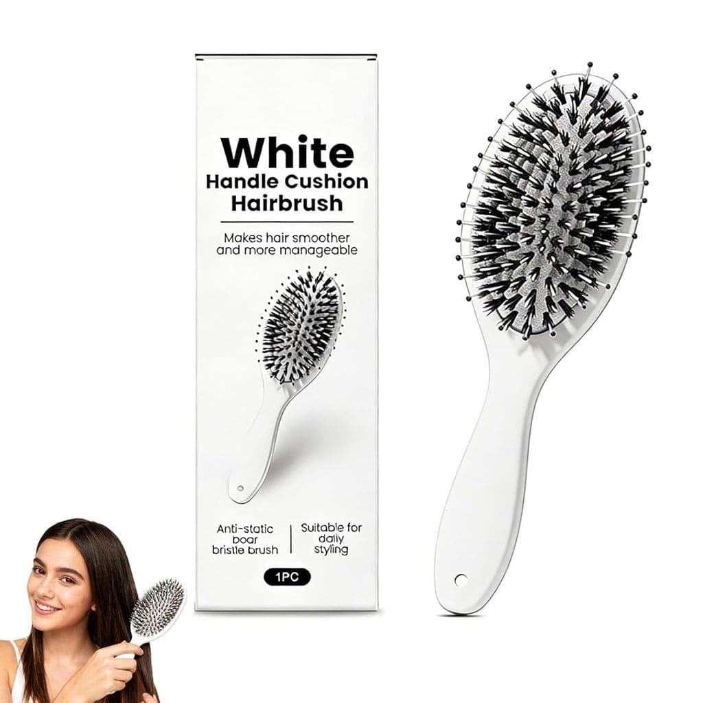Escova de Crina de Javali - Crina de Javali - Alisa e Esfolia Todos os tipos de cabelo, cerdas de nylon e cabeças de mas