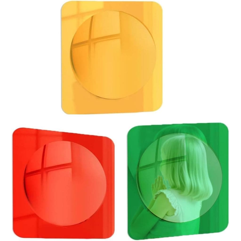 Espelho Sensorial de Bolhas, Conjunto de 3 Painéis de Espelho Acrílico Abaulado para Sala Sensorial, Painéis de Espelhos