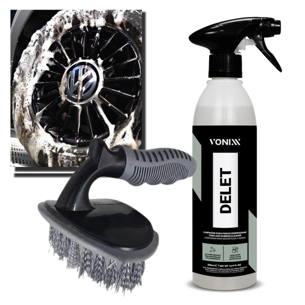Kit Delet Vonixx 500ml + Escova Limpa Pneus