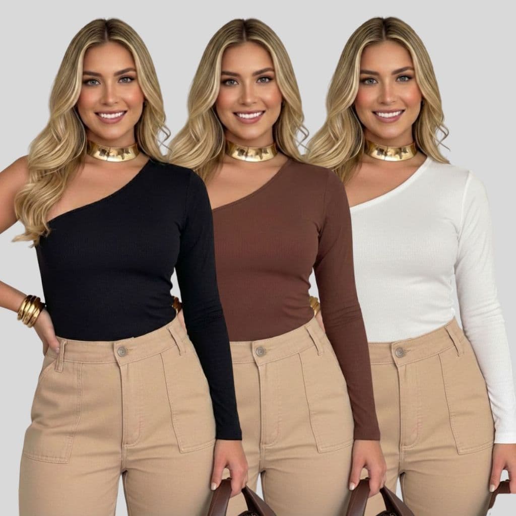 Kit 3 Blusas Femininas Mula Manca Manga Longa Suplex com Forro – Moda Blogueira Conforto e Estilo