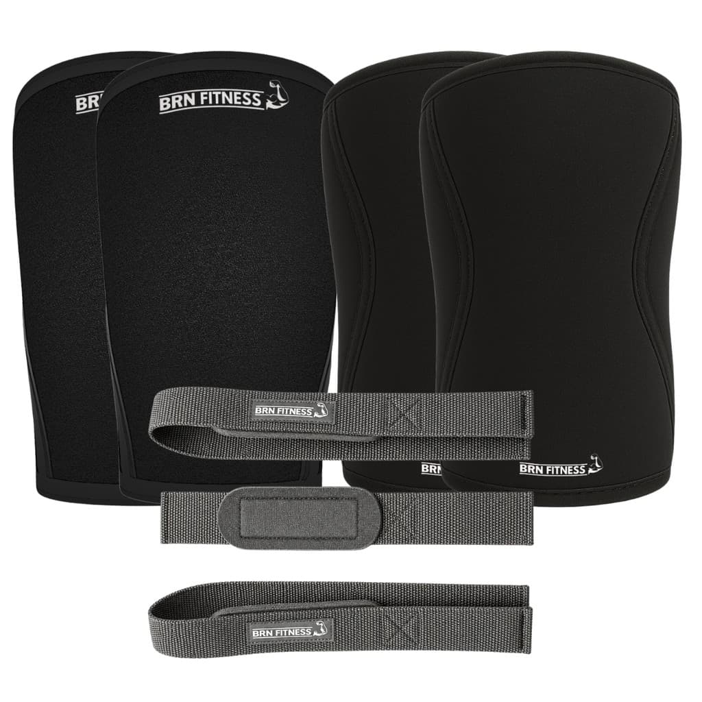 Cotoveleira + Joelheira Neoprene + Faixa Strap Treino Pesado