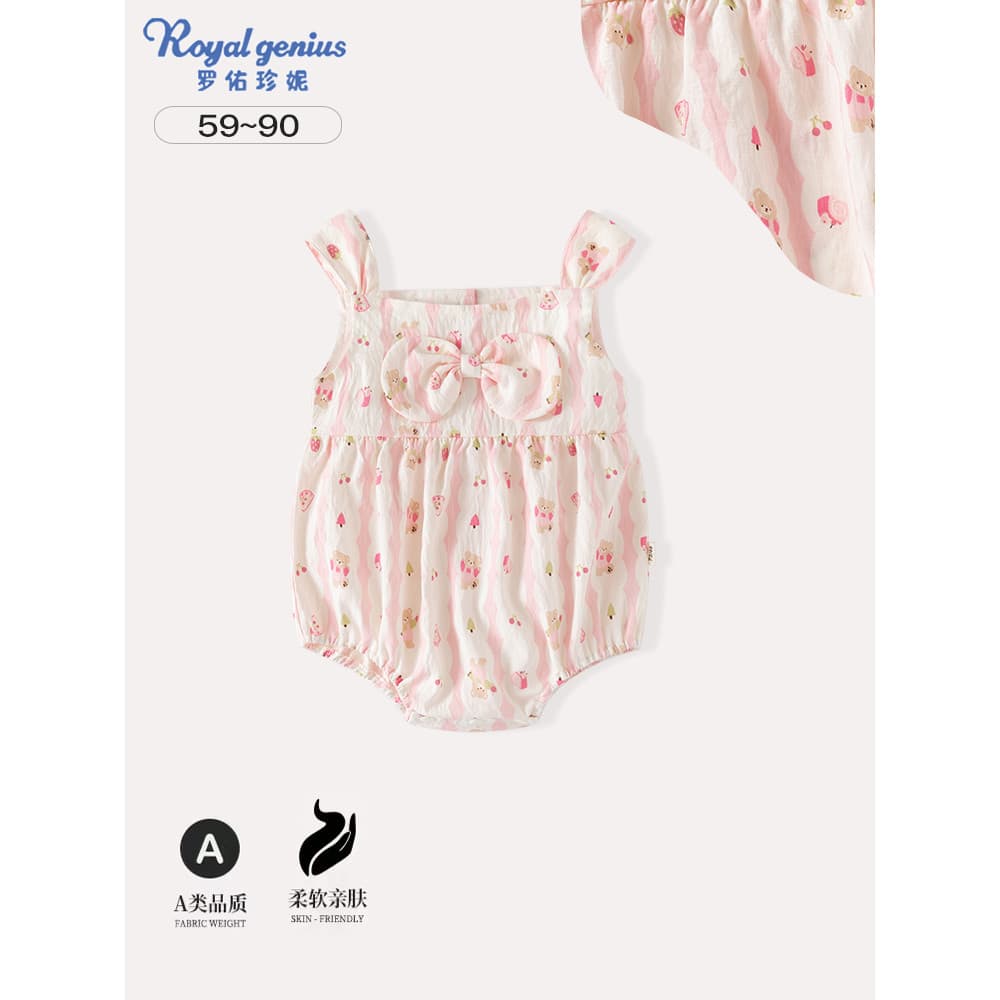 Luoyou Jenny verão novo estilo macacão bebê estilingue fino macacão bebê recém-nascido macacão roupas de passeio