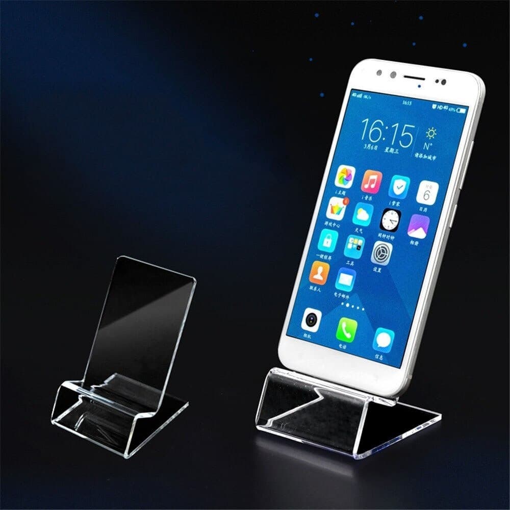 Kit 10 unidades Suporte expositor para Celular em Acrílico tipo cadeira
