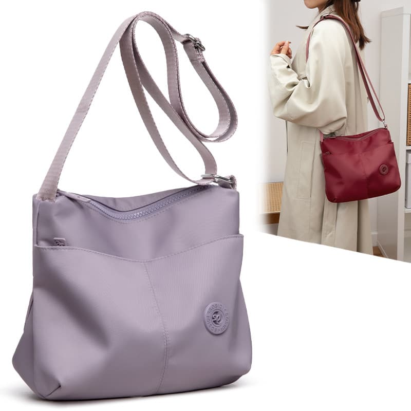 Senhoras saco do mensageiro de náilon feminino All-Match Multi-bolso Commuter pequeno quadrado saco simples Casual bolsa