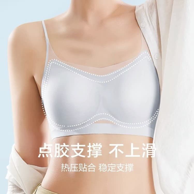 Ultra-fino sem costura roupa interior feminina verão seios grandes pequeno sutiã reunindo sem anel de aço sutiã esportes