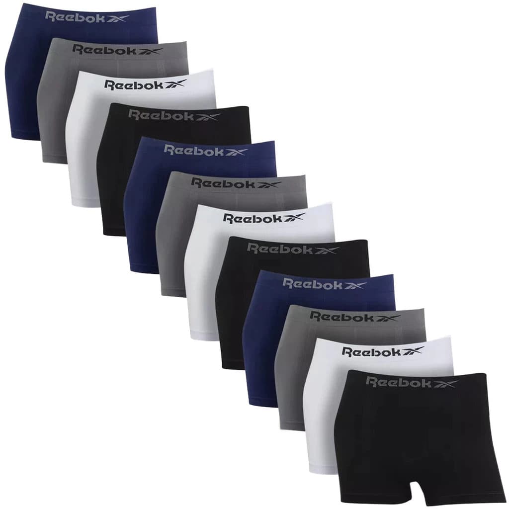 Kit 12 Unidades Cueca Boxer Reebok Masculina Origina Microfibra Sem Costura Confortável