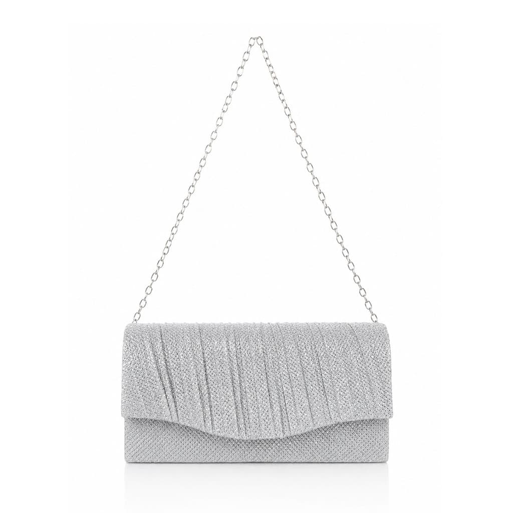 Bolsa Feminina Clutch De Festa Com Brilho Elegante Luxo Alça Corrente Removível C600-19