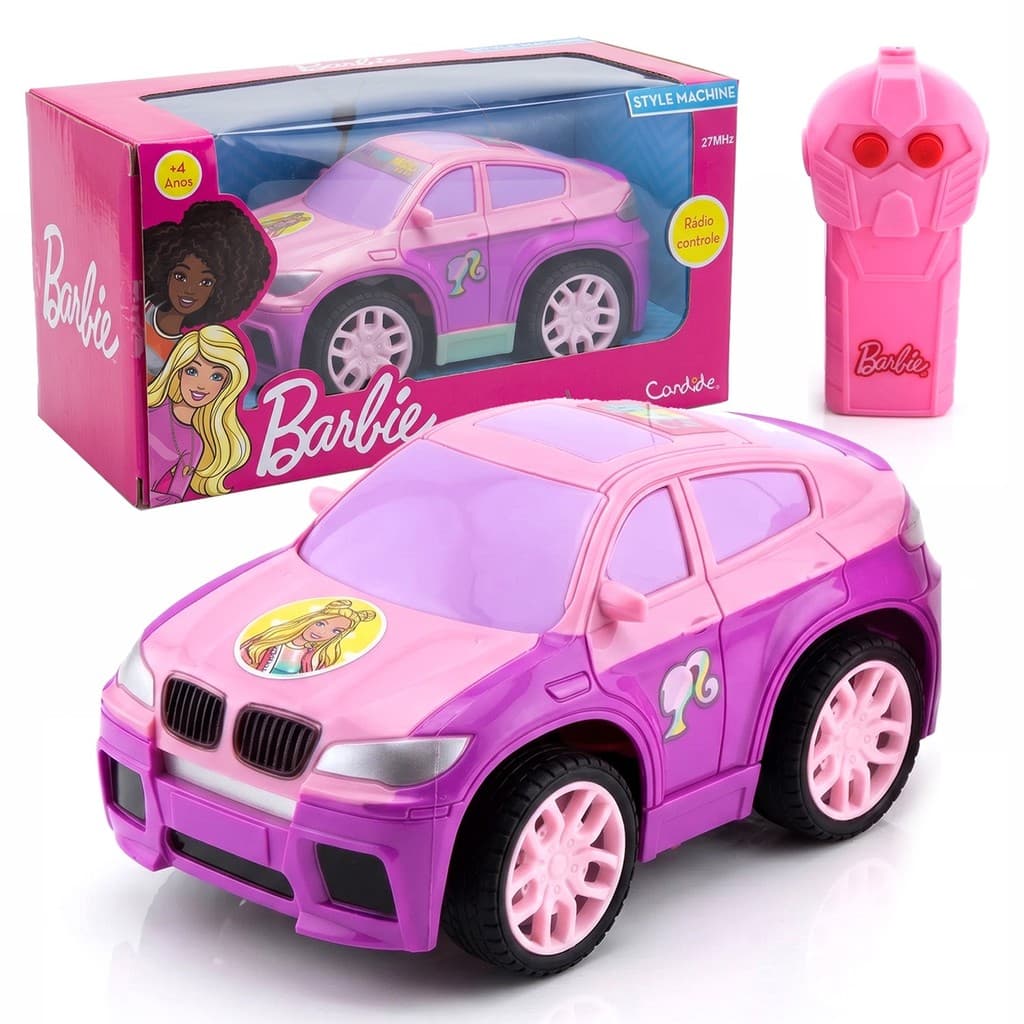 Carrinho De Controle Remoto Barbie Style Machine Com 3 Funções Para Meninas Rosa