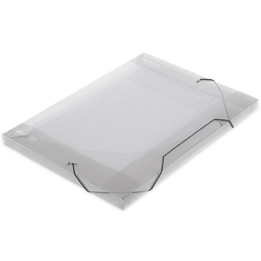 Pasta Ofício 18mm Soft Cristal 335x235x18mm Aba com Elástico para Documentos Polibras Transparente