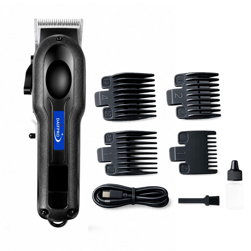 2un Máquina Cortar Cabelo Barba S/ Fio Recarregavel Daifpro