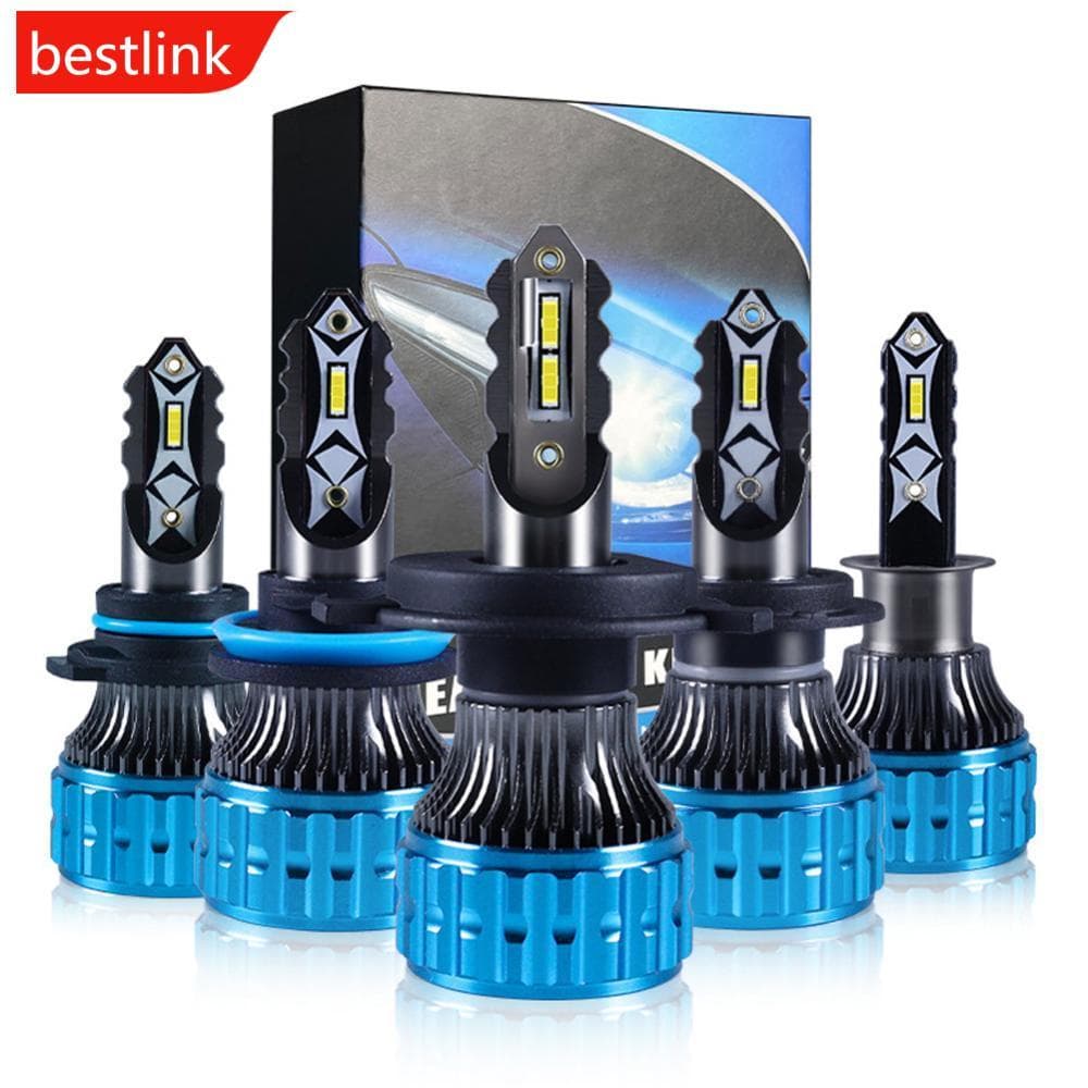 BESTLINK 1PC H1 H3 H4 H7 H11 9005 9006 LED Farol Do Carro Lâmpada Feixe Lâmpadas Automóveis 12000LM Luzes Branco O5V7