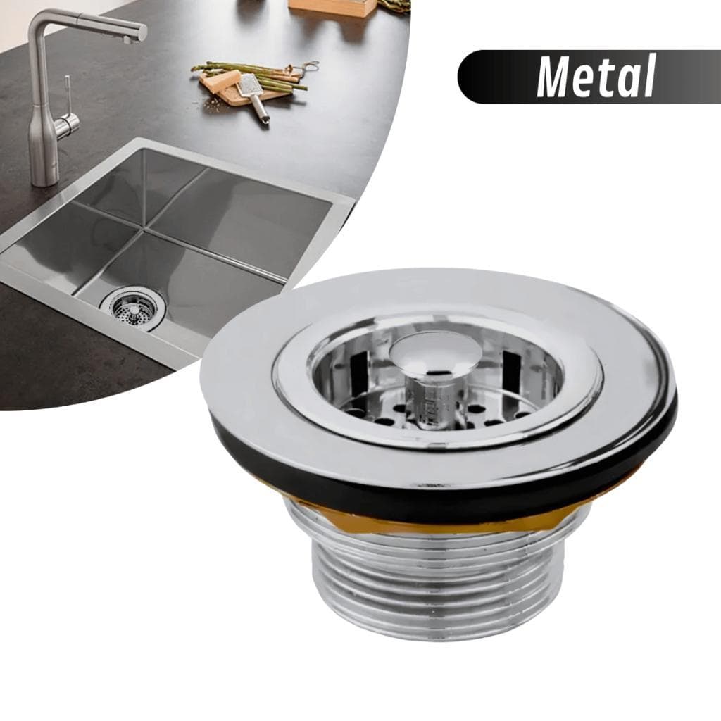 Válvula de Cozinha Inox Cromada 3"1/2 para Pias e Cubas - Design Redondo Moderno