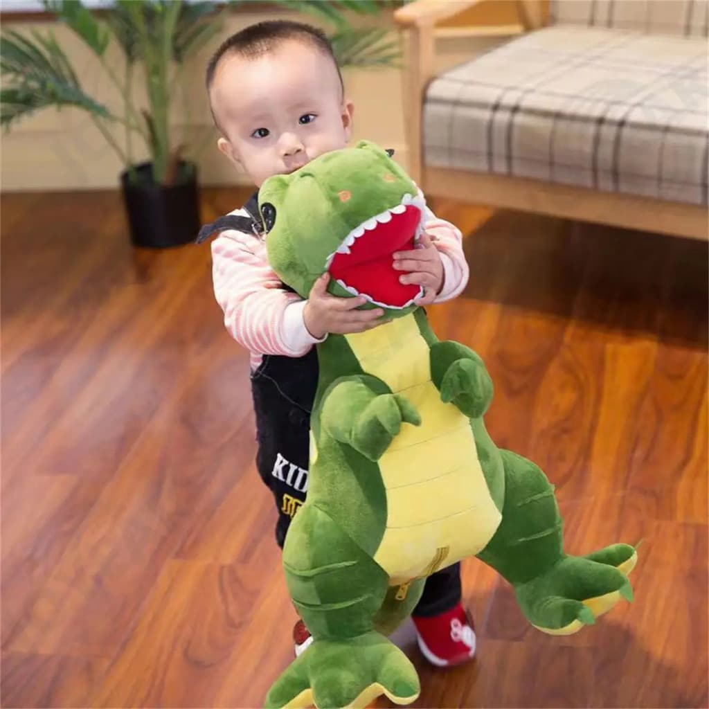 Brinquedo de pelúcia de dinossauro de 45cm, almofada infantil de desenho animado, boneco de pelúcia de dinossauro