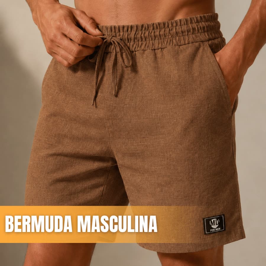 Shorts Bermuda Premium Estilo Mauricinho Cordão Ajustável Luxo Casual Slim