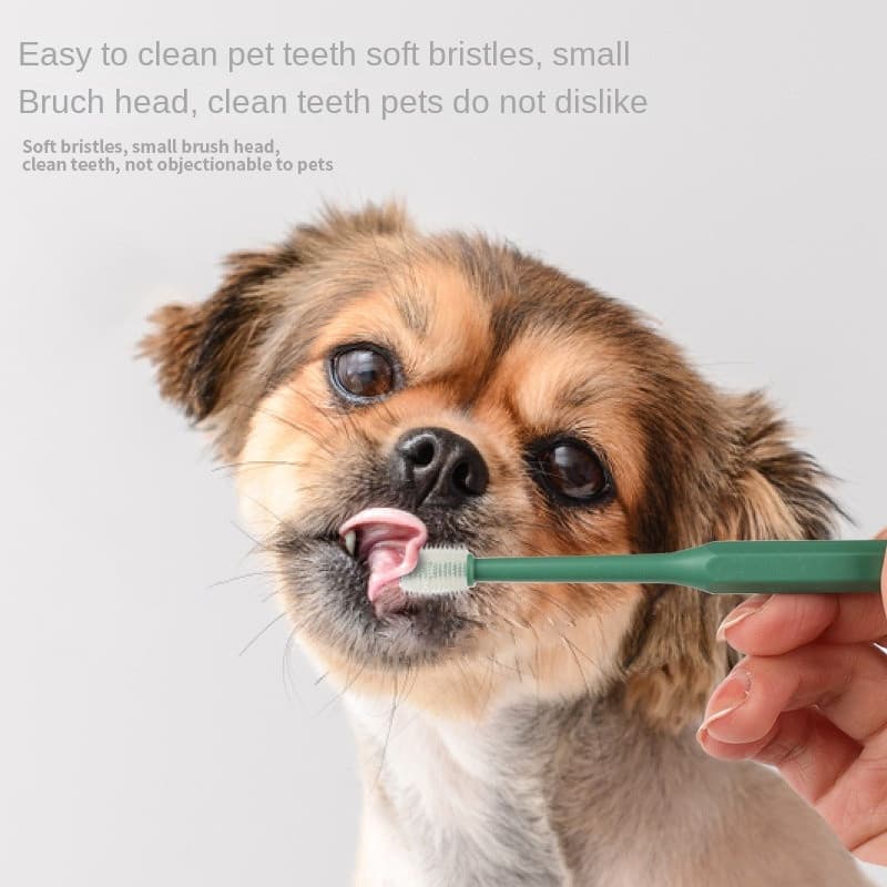 Escova de Dentes para Animais de Estimação com Cerdas de Nylon Super Macias, Escova de Dentes para Limpeza Oral 360 Grau