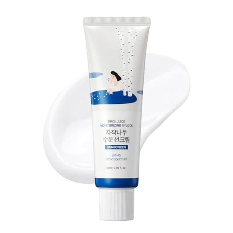 ROUND LAB Birch Juice Hidratante UV LOCK Fps 45 , 1.69 Fl Oz , Protetor Solar Leve E Brilhante Semelhante À Loção Para P