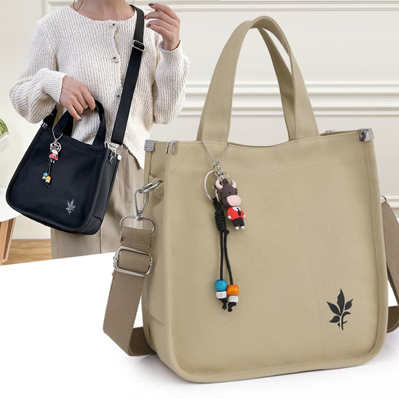 Bolsa de lona grossa feminina bolsa de moda bolsa de trabalho Commuter bolsa de ombro mensageiro pequena bolsa quadrada