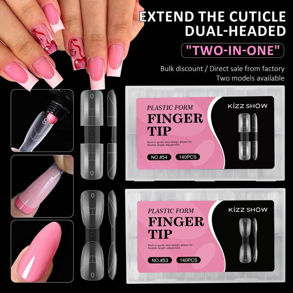 Pontas De Unhas De Ponta Dupla Invisíveis Ultrafinas Estilo Francês Para Extensão , 140 Unidades/Caixa Falsas De Cobertu