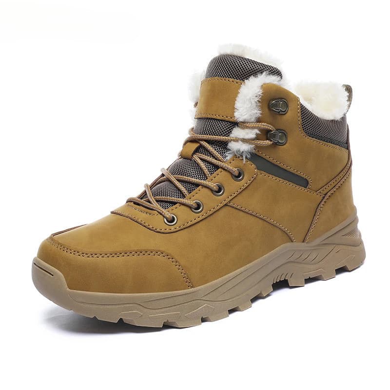 Botas Masculinas de Inverno para Neve, Bota de Couro Impermeável, Super Quente com Forro Interno
